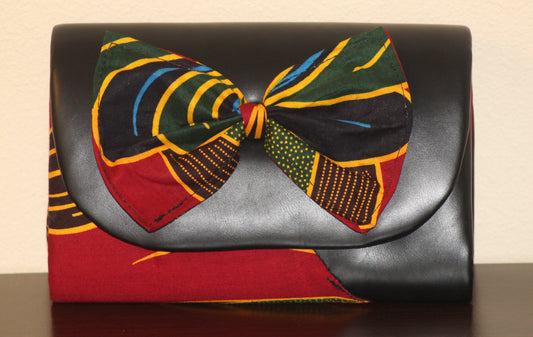 Ankara & Leather Clutch/Purse - Nubian Goods