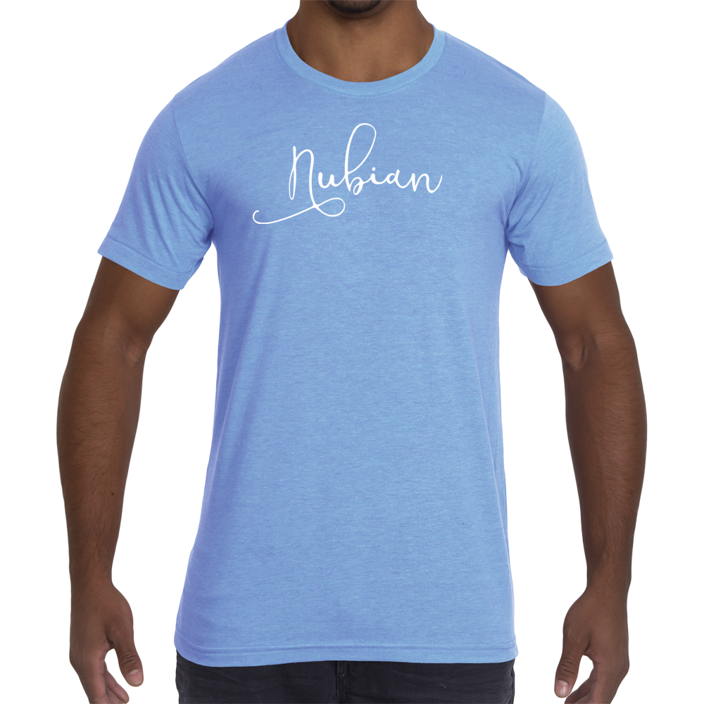 Men's Nubian Slim Fit T-Shirt White Logo - Nubian Goods