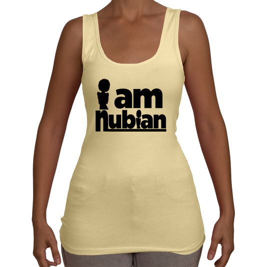 Ladies i am Nubian Tank Top T-Shirt (Black Txt) - Nubian Goods