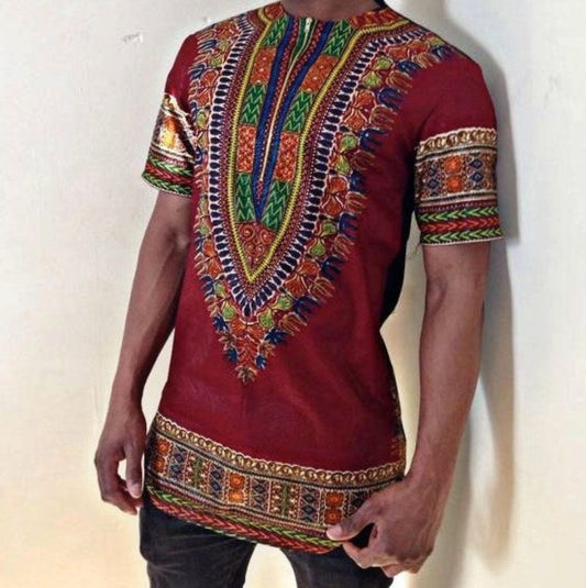 Short Sleeve Printed African Colorful Casual Shirt - Nubian Goods