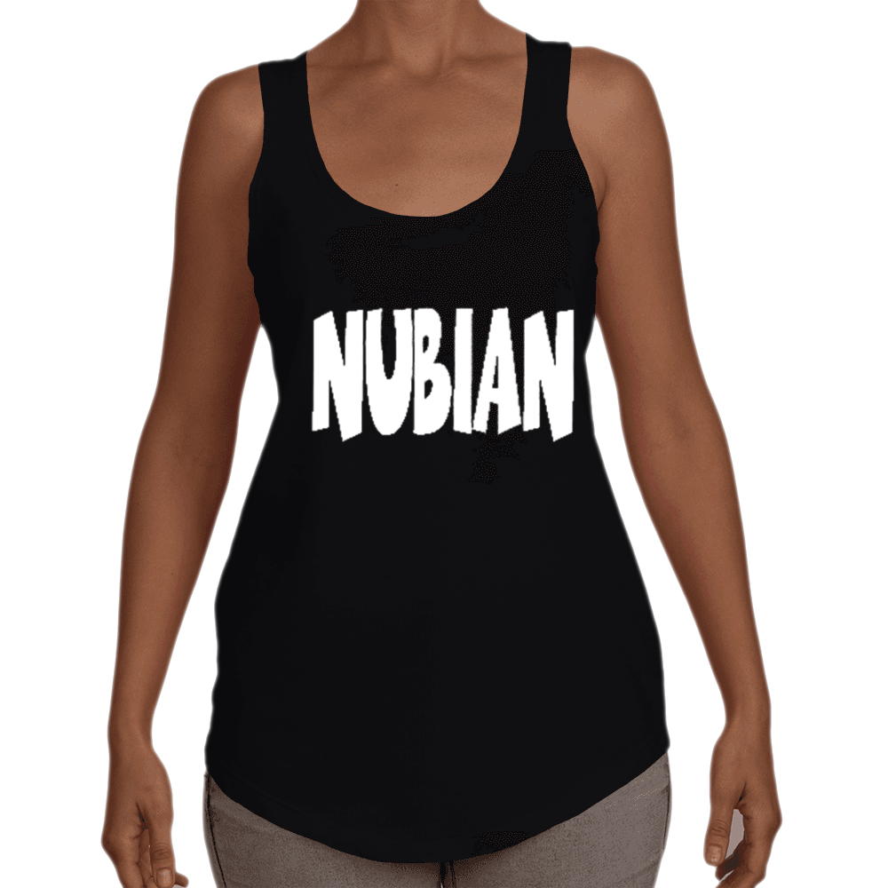 Ladies Black Nubian Racerback Tee - Nubian Goods